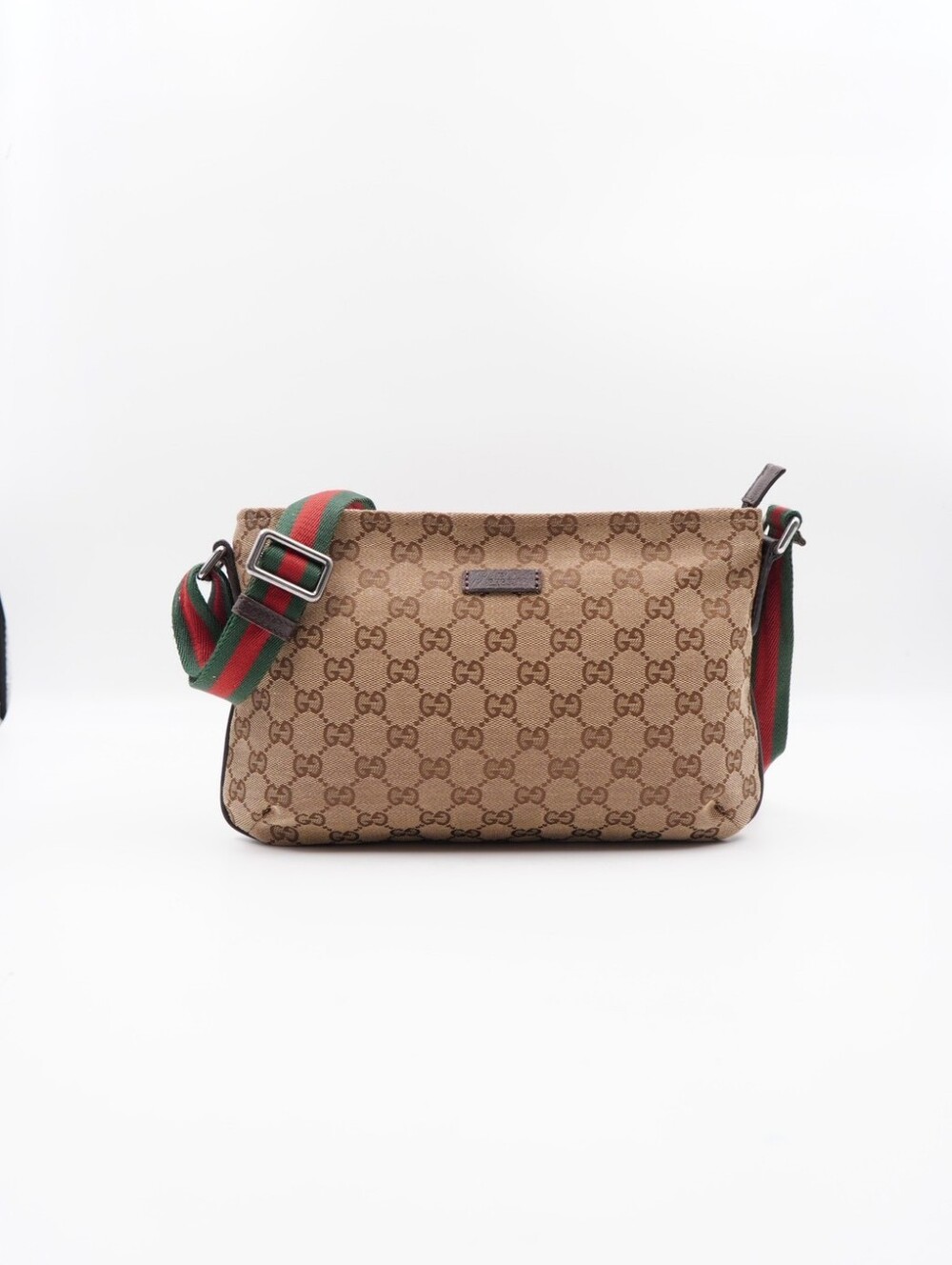 CL26 💕 GUCCI Monogram Web Flat Messenger Crossbody